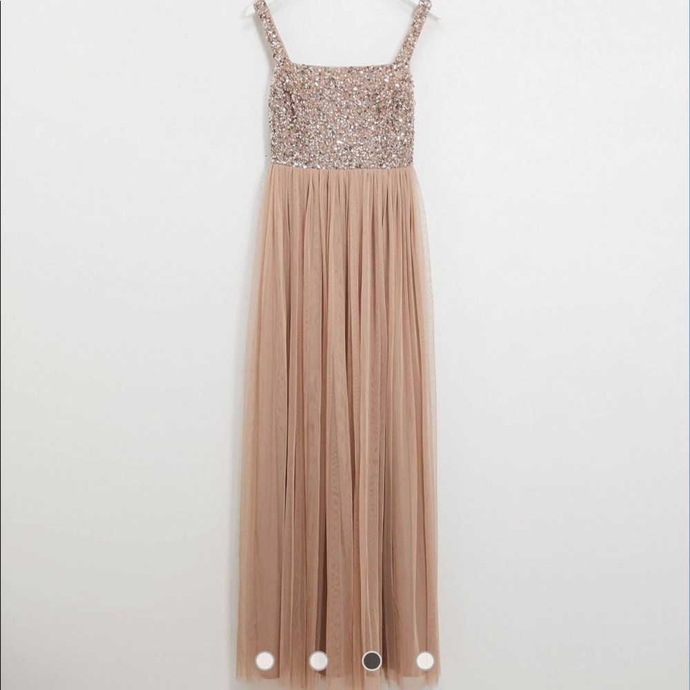 COPY - Maya Bridesmaid, square neck, sequin - Size 2